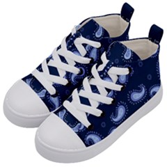 Floral Pattern Paisley Style Paisley Print   Kids  Mid-top Canvas Sneakers by Eskimos