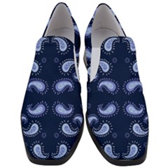 Floral Pattern Paisley Style Paisley Print   Women Slip On Heel Loafers by Eskimos