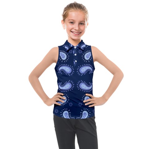 Floral Pattern Paisley Style Paisley Print   Kids  Sleeveless Polo Tee by Eskimos