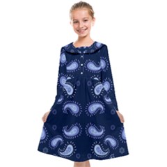 Floral Pattern Paisley Style Paisley Print   Kids  Midi Sailor Dress by Eskimos