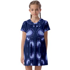 Floral Pattern Paisley Style Paisley Print   Kids  Asymmetric Collar Dress