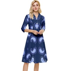 Floral Pattern Paisley Style Paisley Print   Classy Knee Length Dress