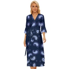 Floral Pattern Paisley Style Paisley Print   Midsummer Wrap Dress