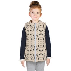 Floral Pattern Paisley Style Paisley Print   Kids  Hooded Puffer Vest by Eskimos