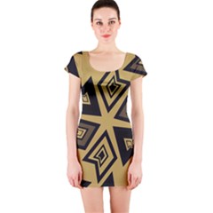 Abstract Pattern Geometric Backgrounds   Short Sleeve Bodycon Dress by Eskimos