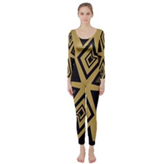 Abstract Pattern Geometric Backgrounds   Long Sleeve Catsuit by Eskimos