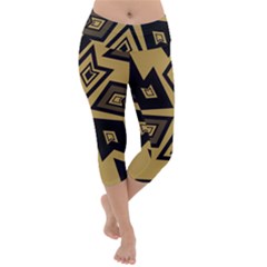 Abstract Pattern Geometric Backgrounds   Lightweight Velour Capri Yoga Leggings by Eskimos