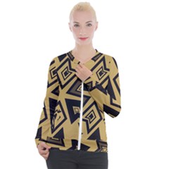 Abstract Pattern Geometric Backgrounds   Casual Zip Up Jacket by Eskimos