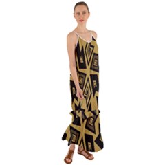 Abstract Pattern Geometric Backgrounds   Cami Maxi Ruffle Chiffon Dress by Eskimos