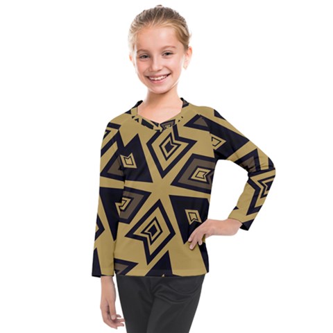 Abstract Pattern Geometric Backgrounds   Kids  Long Mesh Tee by Eskimos