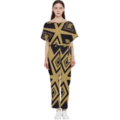 Abstract Pattern Geometric Backgrounds   Batwing Lightweight Chiffon Jumpsuit by Eskimos