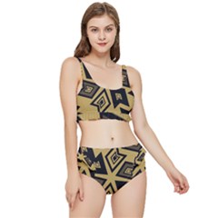 Abstract Pattern Geometric Backgrounds   Frilly Bikini Set by Eskimos