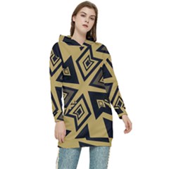 Abstract Pattern Geometric Backgrounds   Women s Long Oversized Pullover Hoodie by Eskimos