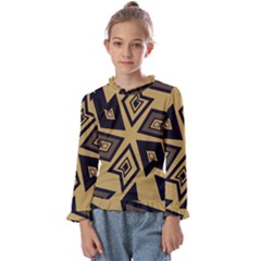 Abstract Pattern Geometric Backgrounds   Kids  Frill Detail Tee