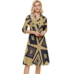 Abstract Pattern Geometric Backgrounds   Classy Knee Length Dress by Eskimos