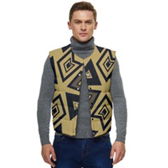 Abstract Pattern Geometric Backgrounds   Men s Short Button Up Puffer Vest	 by Eskimos