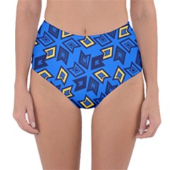 Abstract Pattern Geometric Backgrounds   Reversible High-waist Bikini Bottoms by Eskimos