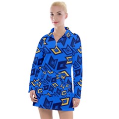 Abstract Pattern Geometric Backgrounds   Women s Long Sleeve Casual Dress by Eskimos