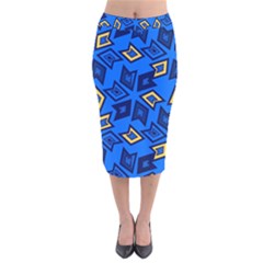 Abstract Pattern Geometric Backgrounds   Velvet Midi Pencil Skirt by Eskimos