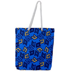 Abstract Pattern Geometric Backgrounds   Full Print Rope Handle Tote (large) by Eskimos