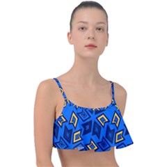 Abstract Pattern Geometric Backgrounds   Frill Bikini Top by Eskimos