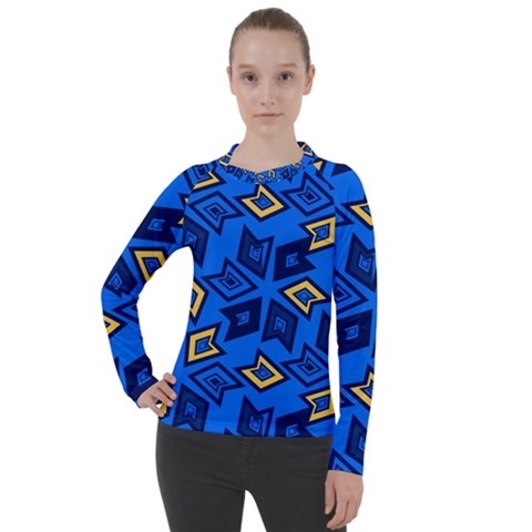 Abstract Pattern Geometric Backgrounds   Women s Pique Long Sleeve Tee by Eskimos