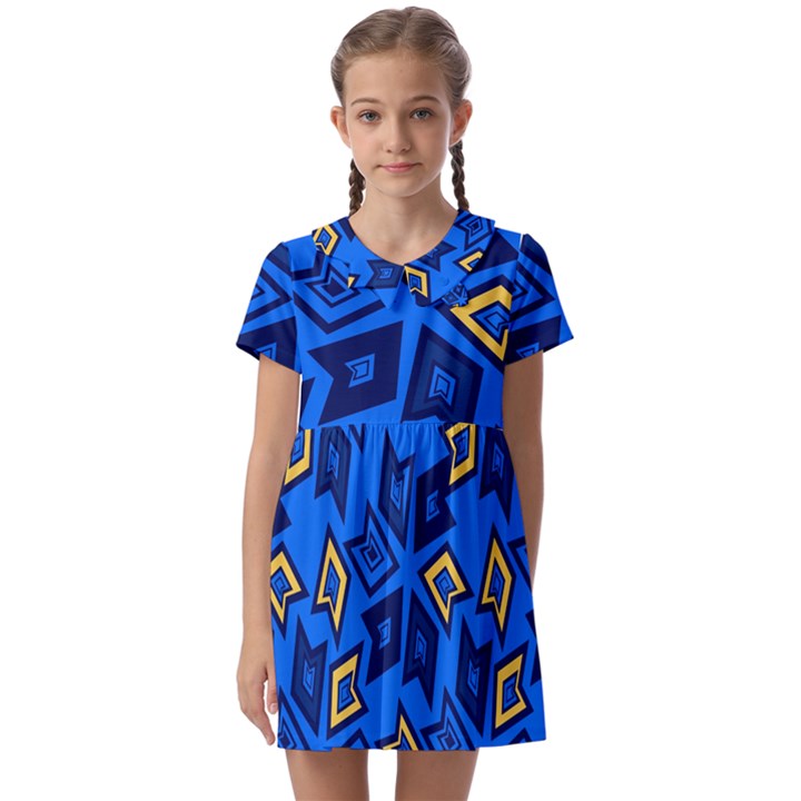 Abstract pattern geometric backgrounds   Kids  Asymmetric Collar Dress