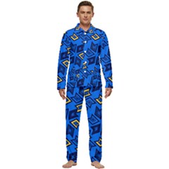 Abstract Pattern Geometric Backgrounds   Men s Long Sleeve Velvet Pocket Pajamas Set