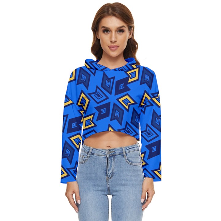 Abstract pattern geometric backgrounds   Women s Lightweight Cropped Hoodie