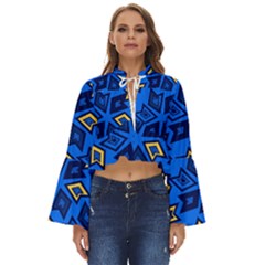 Abstract Pattern Geometric Backgrounds   Boho Long Bell Sleeve Top by Eskimos