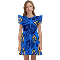 Abstract Pattern Geometric Backgrounds   Kids  Winged Sleeve Dress