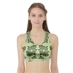 Abstract Pattern Geometric Backgrounds   Sports Bra With Border by Eskimos