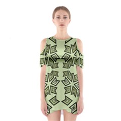 Abstract Pattern Geometric Backgrounds   Shoulder Cutout One Piece Dress by Eskimos