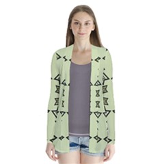 Abstract Pattern Geometric Backgrounds   Drape Collar Cardigan by Eskimos