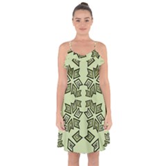 Abstract Pattern Geometric Backgrounds   Ruffle Detail Chiffon Dress by Eskimos