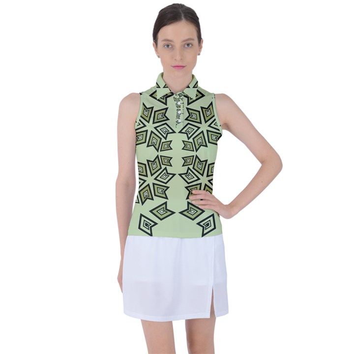 Abstract pattern geometric backgrounds   Women s Sleeveless Polo Tee