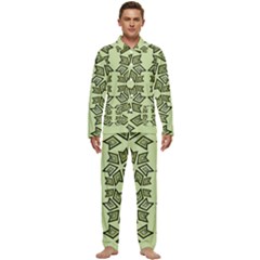 Abstract Pattern Geometric Backgrounds   Men s Long Sleeve Velvet Pocket Pajamas Set