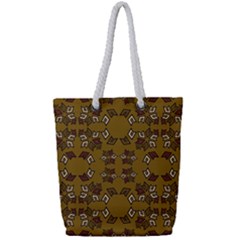 Abstract Pattern Geometric Backgrounds   Full Print Rope Handle Tote (small) by Eskimos