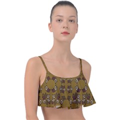 Abstract Pattern Geometric Backgrounds   Frill Bikini Top by Eskimos