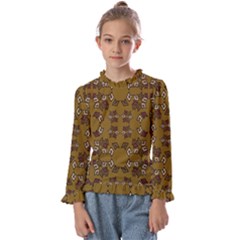 Abstract Pattern Geometric Backgrounds   Kids  Frill Detail Tee