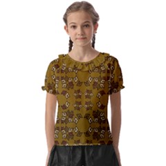 Abstract Pattern Geometric Backgrounds   Kids  Frill Chiffon Blouse