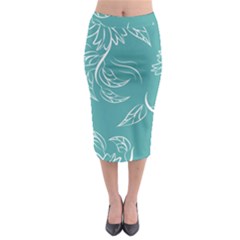 Folk Flowers Print Floral Pattern Ethnic Art Midi Pencil Skirt by Eskimos