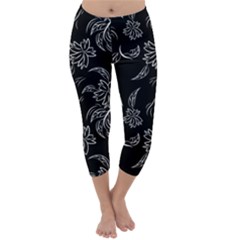 Folk Flowers Print Floral Pattern Ethnic Art Capri Winter Leggings  by Eskimos