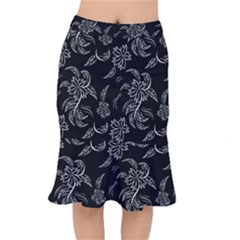 Folk Flowers Print Floral Pattern Ethnic Art Short Mermaid Skirt by Eskimos