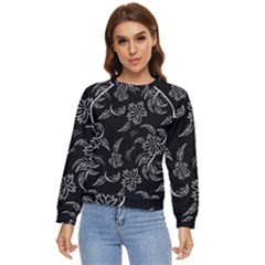 Folk Flowers Print Floral Pattern Ethnic Art Women s Long Sleeve Raglan Tee