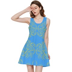 Floral Folk Damask Pattern Fantasy Flowers Floral Geometric Fantasy Inside Out Racerback Dress by Eskimos