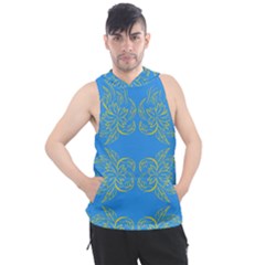 Floral Folk Damask Pattern Fantasy Flowers Floral Geometric Fantasy Men s Sleeveless Hoodie by Eskimos