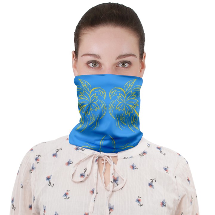 Floral folk damask pattern Fantasy flowers Floral geometric fantasy Face Covering Bandana (Adult)