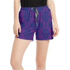 Floral Folk Damask Pattern Fantasy Flowers  Women s Runner Shorts by Eskimos