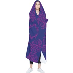 Floral Folk Damask Pattern Fantasy Flowers  Wearable Blanket by Eskimos